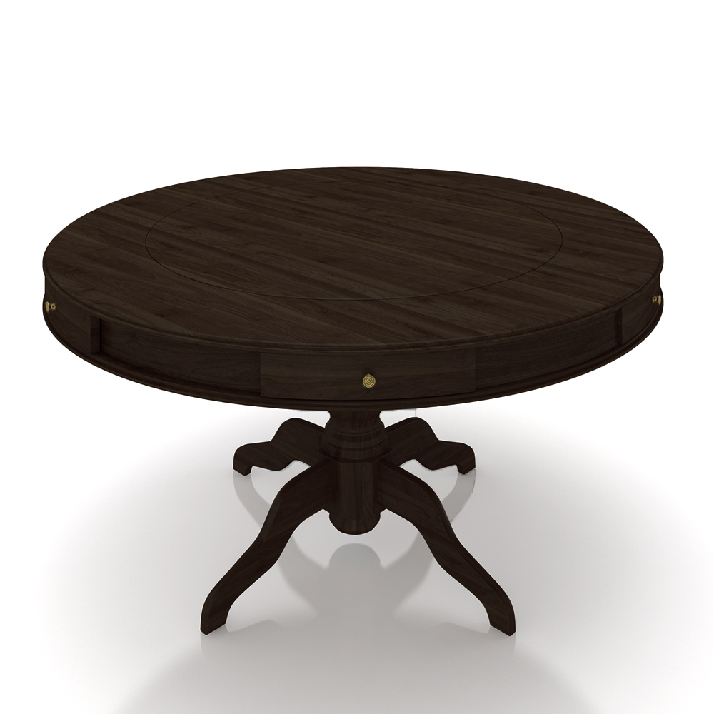 Mesa de Jogos Carteado 6 Lugares Bellagio com Gavetas e Tampo Reversível Base Estrela com Tecido Capuccino/Verde G42 - Gran Belo