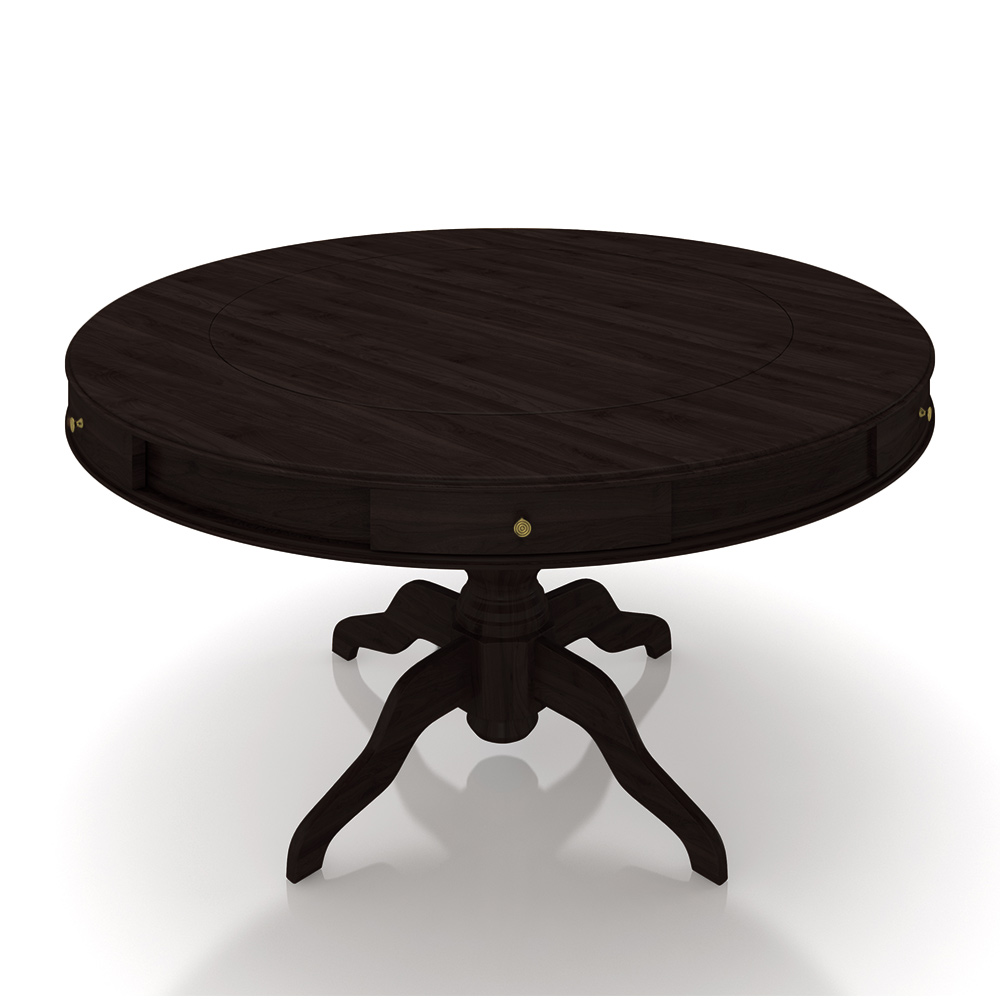 Mesa de Jogos Carteado 6 Lugares Bellagio com Gavetas e Tampo Reversível Base Estrela com Tecido Tabaco/Verde G42 - Gran Belo