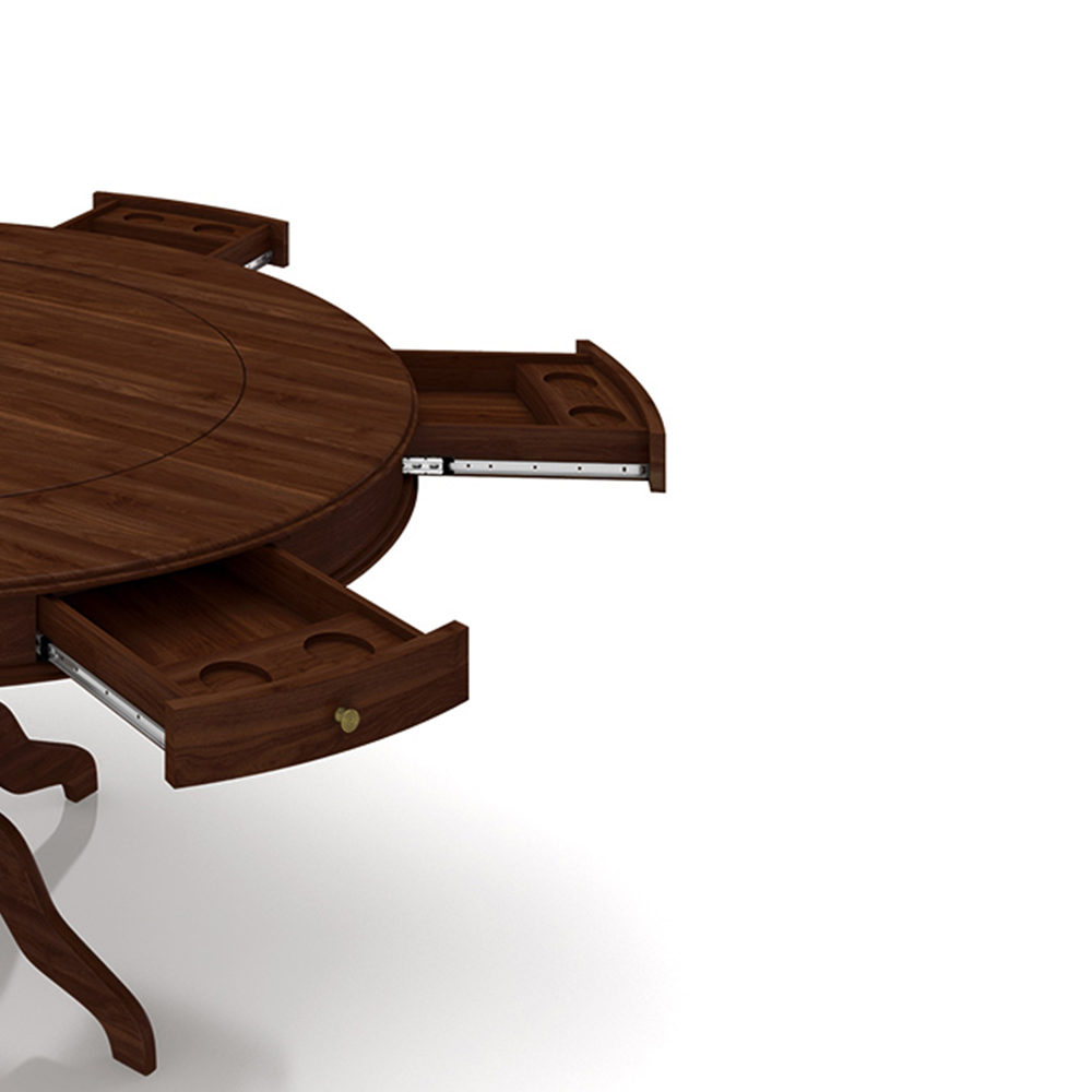Mesa de Jogos Carteado 6 Lugares Bellagio com Gavetas e Tampo Reversível com Tecido Imbuia/Verde G42 - Gran Belo