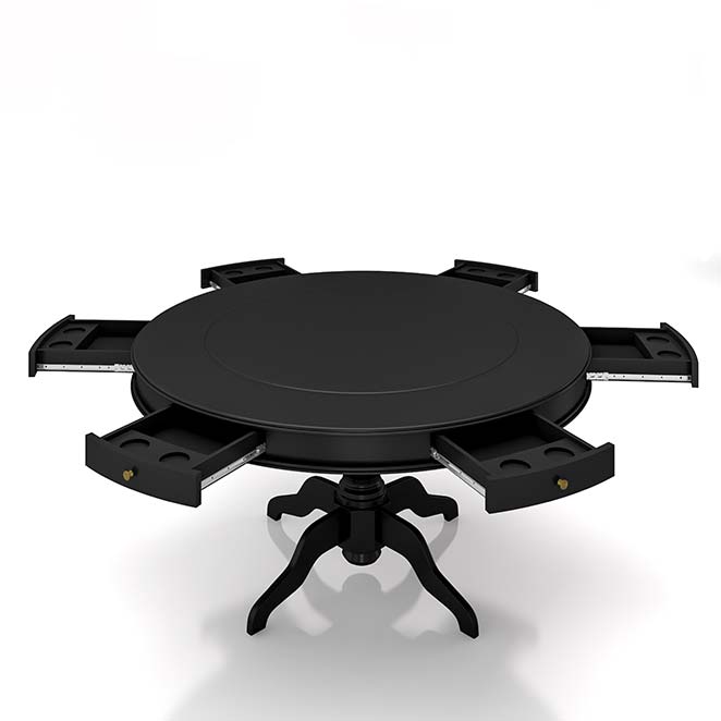 Mesa de Jogos Carteado 6 Lugares Bellagio com Gavetas e Tampo Reversível com Tecido Preto/Verde G42 - Gran Belo