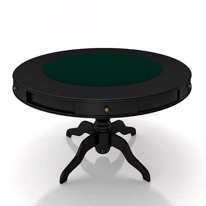 Mesa de Jogos Carteado 6 Lugares Bellagio com Gavetas e Tampo Reversível com Tecido Preto/Verde G42 - Gran Belo
