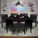 Mesa de Jogos Carteado Montreal Redonda Tampo Reversível Preto com 6 Cadeiras Liverpool Corino Preto Matelassê G36 G15 - Gran Belo