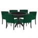 Mesa de Jogos Carteado Montreal Redonda Tampo Reversível Preto com 6 Cadeiras Vicenza Verde G36 G15 - Gran Belo