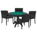 Mesa de Jogos Carteado Redonda Montreal Tampo Reversível Preto com 4 Cadeiras Vicenza Preto Fosco G36 G15 - Gran Belo