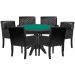 Mesa de Jogos Carteado Redonda Montreal Tampo Reversível Preto com 6 Cadeiras Liverpool Corino Preto Matelassê G36 G15 - Gran Belo