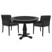 Mesa de Jogos Carteado Redonda Victoria Tampo Reversível Preto com 2 Cadeiras Vicenza Suede Preto Fosco G36 G15 - Gran Belo