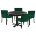 Mesa de Jogos Carteado Redonda Victoria Tampo Reversível Preto com 4 Cadeiras Vicenza Suede Verde G36 G15 - Gran Belo