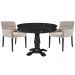 Mesa de Jogos Carteado Redonda Victoria Tampo Reversível Preto com Kit 2 Cadeiras Vicenza Suede Nude G36 G15 - Gran Belo
