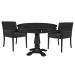 Mesa de Jogos Carteado Redonda Victoria Tampo Reversível Preto com Kit 2 Cadeiras Vicenza Suede Preto Fosco G36 G15 - Gran Belo