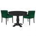 Mesa de Jogos Carteado Redonda Victoria Tampo Reversível Preto com Kit 2 Cadeiras Vicenza Suede Verde G36 G15 - Gran Belo