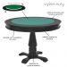 Mesa de Jogos Carteado Victoria Redonda Tampo Reversível Preto com 2 Cadeiras Vicenza Suede Verde G36 G15 - Gran Belo