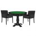 Mesa de Jogos Carteado Victoria Redonda Tampo Reversível Preto com Kit 2 Cadeiras Vicenza Suede Preto Fosco G36 G15 - Gran Belo