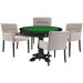 Mesa de Jogos Carteado Victoria Redonda Tampo Reversível Preto com Kit 4 Cadeiras Vicenza Suede Nude G36 G15 - Gran Belo