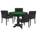 Mesa de Jogos Carteado Victoria Redonda Tampo Reversível Preto com Kit 4 Cadeiras Vicenza Suede Preto Fosco G36 G15 - Gran Belo