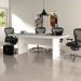 Mesa de Reunião para Escritório Home Office ME4119 MDP Rustico Branco G69 - Gran Belo