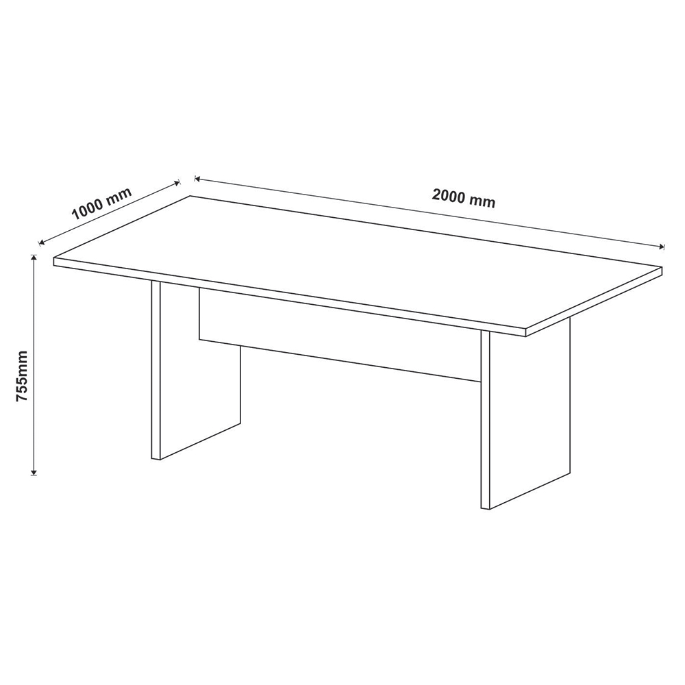 Mesa de Reunião para Escritório Home Office ME4119 MDP Rustico Branco G69 - Gran Belo