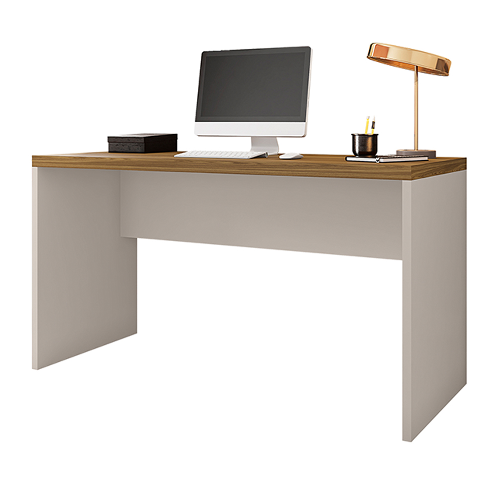 Mesa para Escritório Decorativa 1.3 Home Office Rocky MDP/BP Lamina Mel/OffWhite G11 - Gran Belo