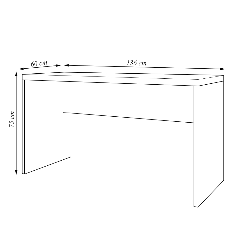 Mesa para Escritório Decorativa 1.3 Home Office Rocky MDP/BP Lamina Mel/OffWhite G11 - Gran Belo