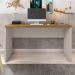 Mesa para Escritório Decorativa 1.3 Home Office Rocky MDP/BP Lamina Mel/OffWhite G11 - Gran Belo