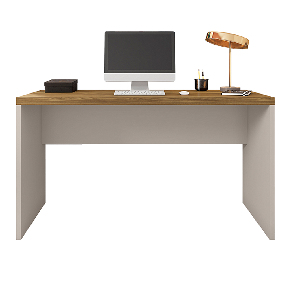 Mesa para Escritório Decorativa 1.3 Home Office Rocky MDP/BP Lamina Mel/OffWhite G11 - Gran Belo