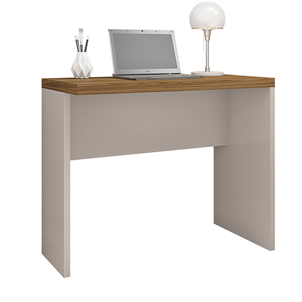Mesa para Escritório Decorativa 90cm Home Office Rocky MDP/BP Lamina Mel/OffWhite G11 - Gran Belo