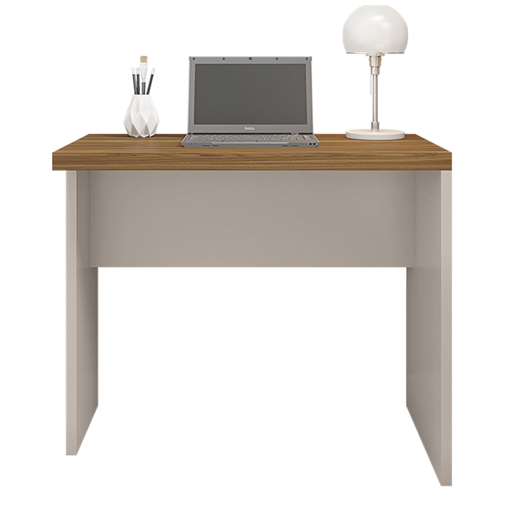 Mesa para Escritório Decorativa 90cm Home Office Rocky MDP/BP Lamina Mel/OffWhite G11 - Gran Belo