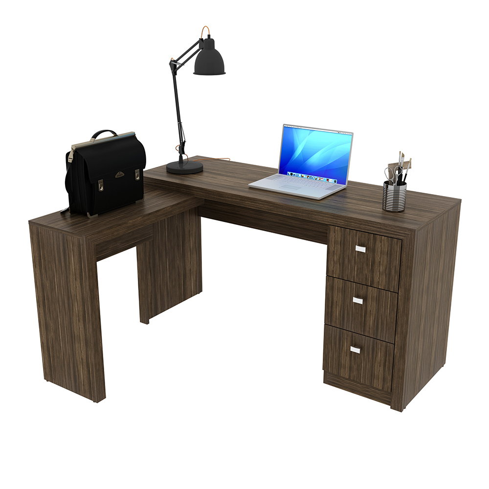 Mesa para Escritório Home Office ME4101 MDP Nogal G69 - Gran Belo