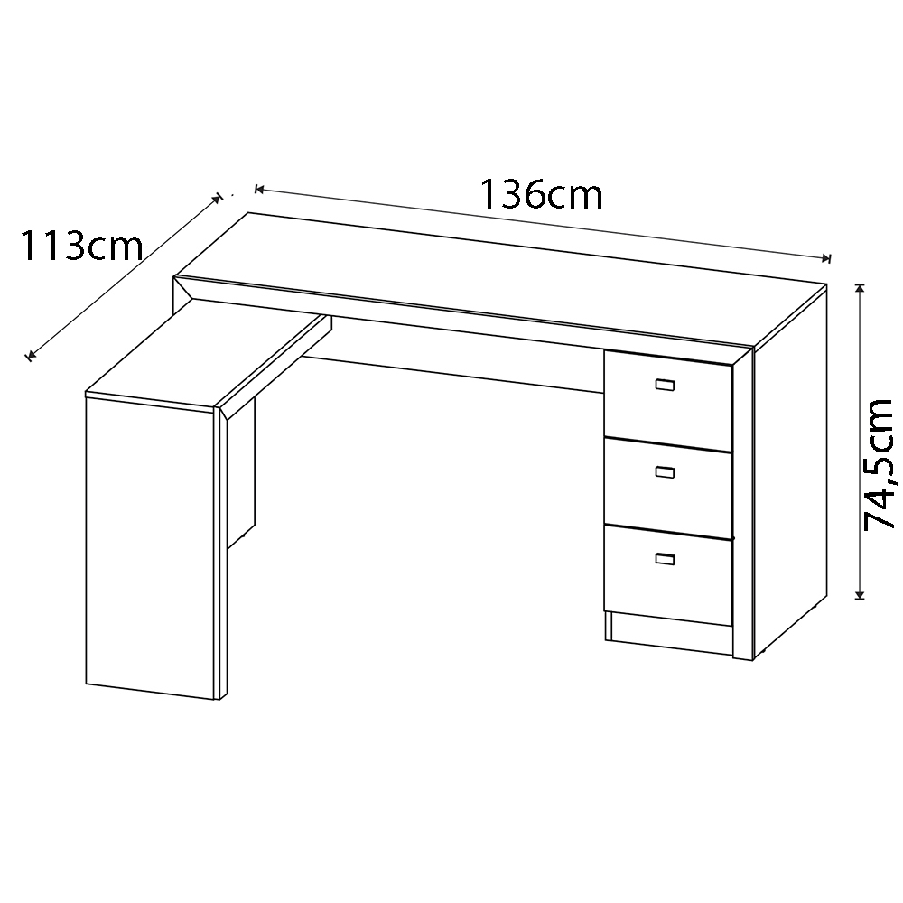 Mesa para Escritório Home Office ME4101 MDP Rústico G69 - Gran Belo