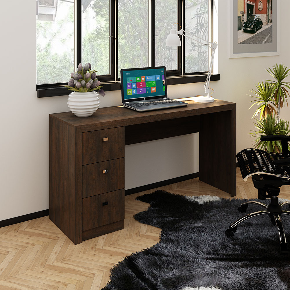 Mesa para Escritório Home Office ME4102 MDP Rústico G69 - Gran Belo