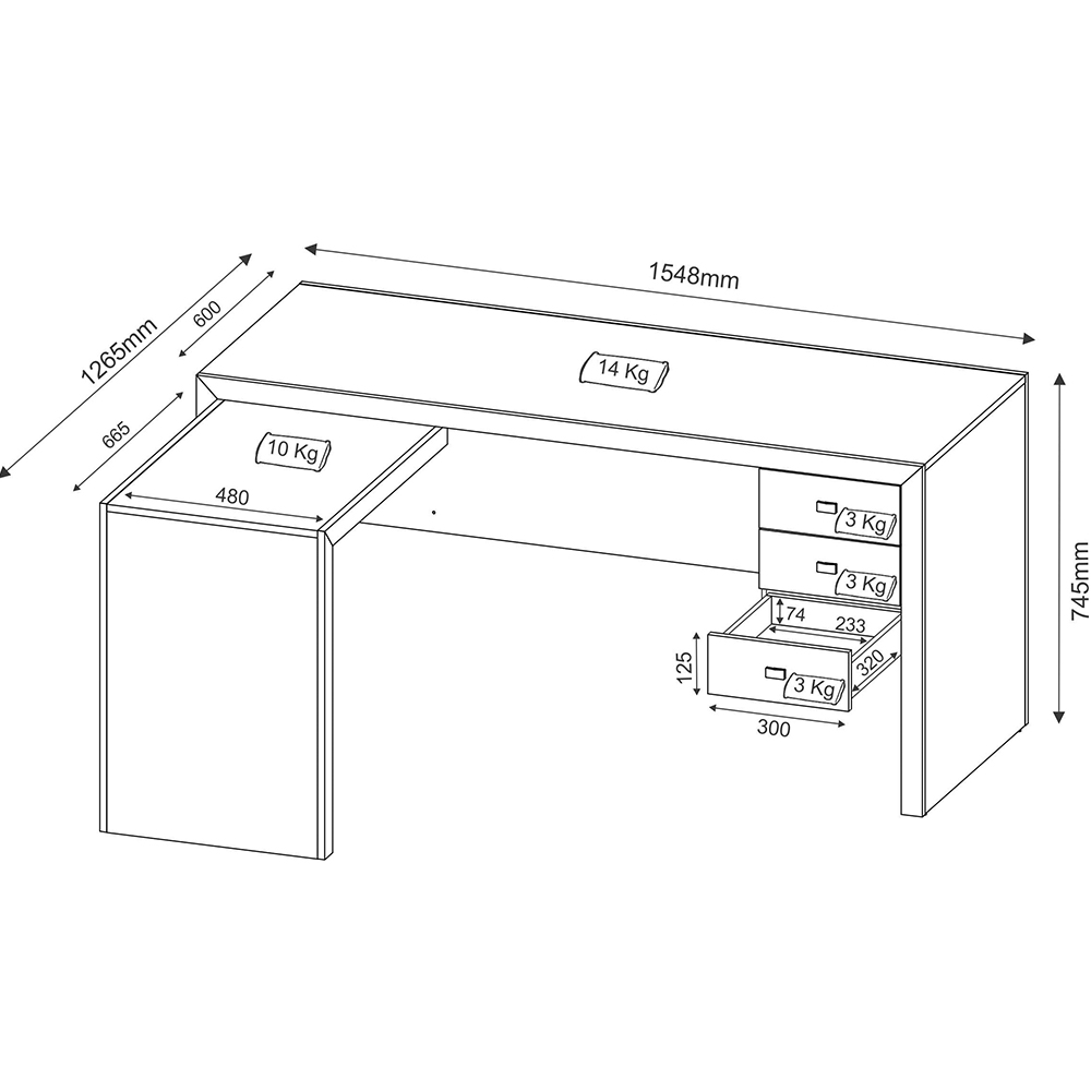 Mesa para Escritório Home Office ME4106 MDP Amendoa G69 - Gran Belo