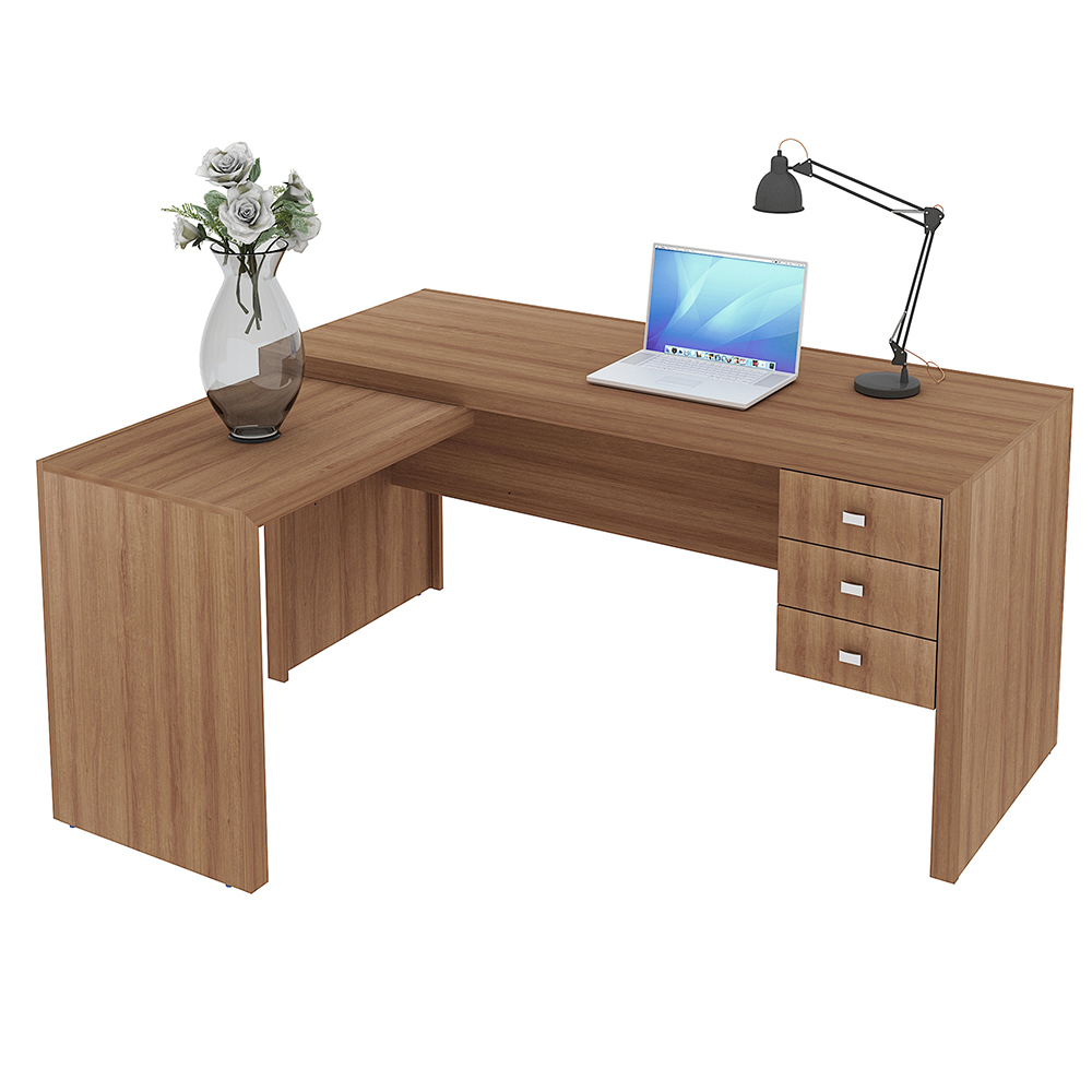 Mesa para Escritório Home Office ME4106 MDP Amendoa G69 - Gran Belo