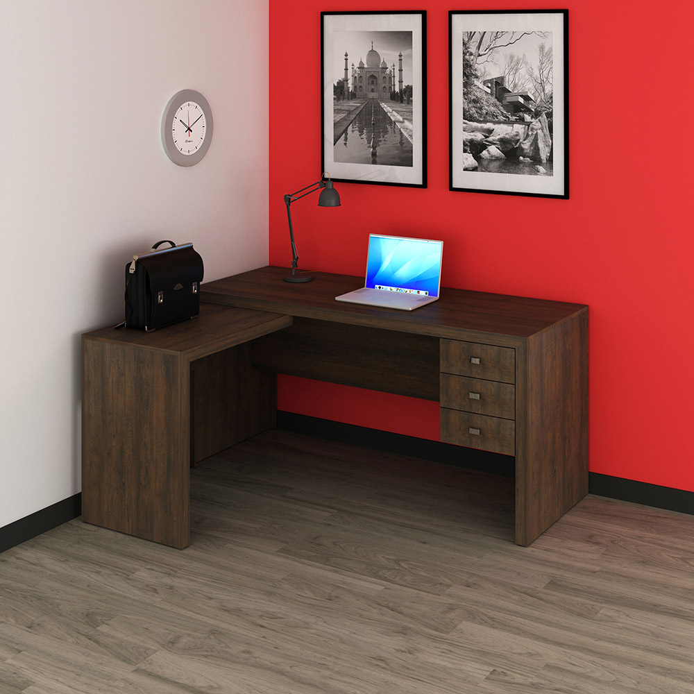 Mesa para Escritório Home Office ME4106 MDP Rustico G69 - Gran Belo