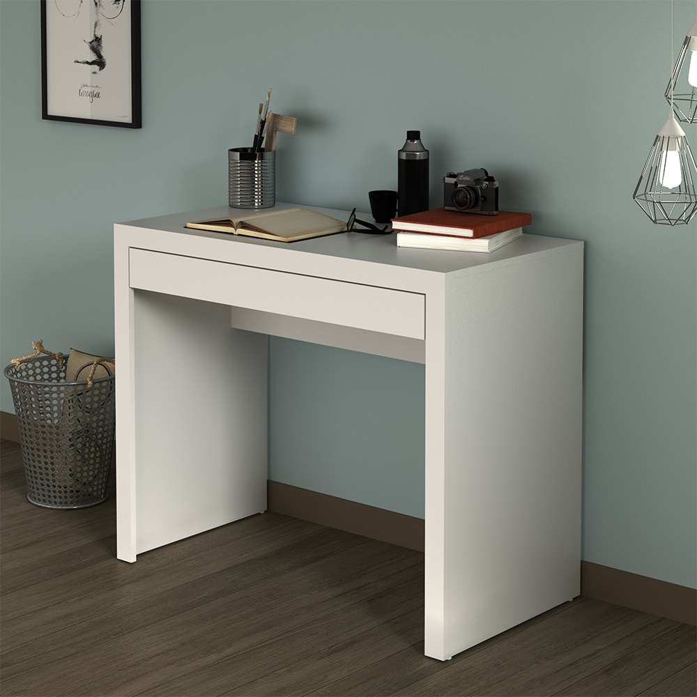 Mesa para Escritório Home Office ME4107 MDP Branco G69 - Gran Belo