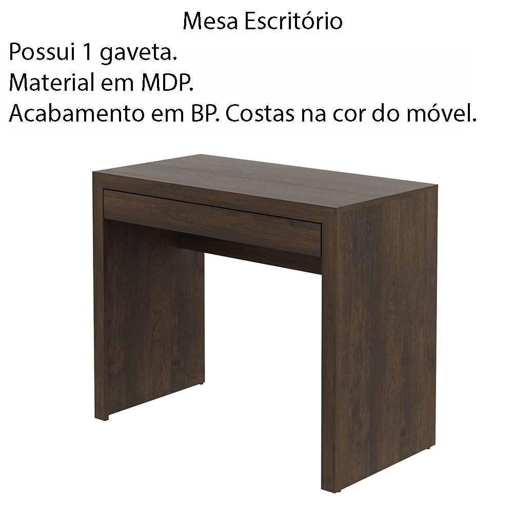 Mesa para Escritório Home Office ME4107 MDP Rustico G69 - Gran Belo