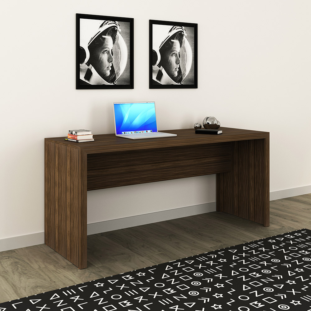 Mesa para Escritório Home Office ME4109 MDP Nogal G69 - Gran Belo