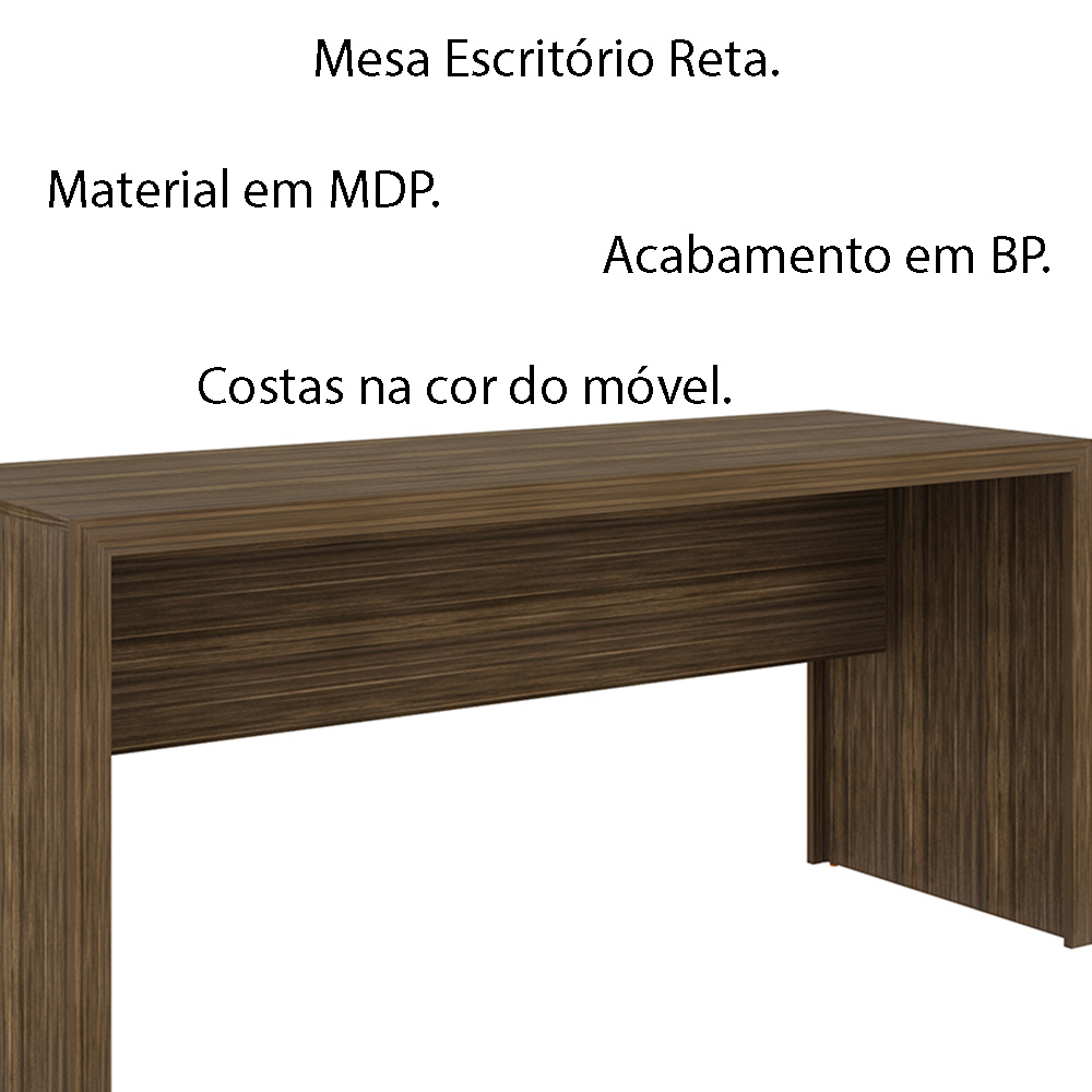 Mesa para Escritório Home Office ME4109 MDP Nogal G69 - Gran Belo