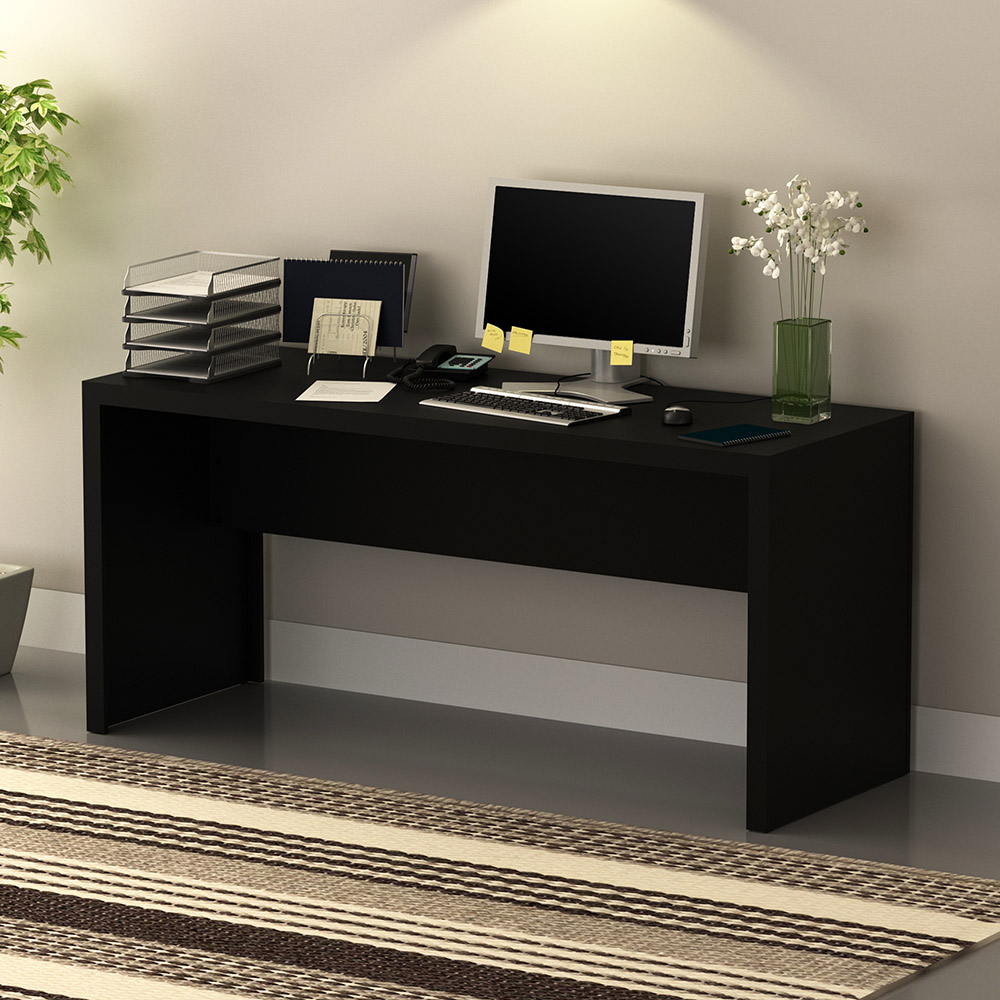 Mesa para Escritório Home Office ME4109 MDP Preto G69 - Gran Belo