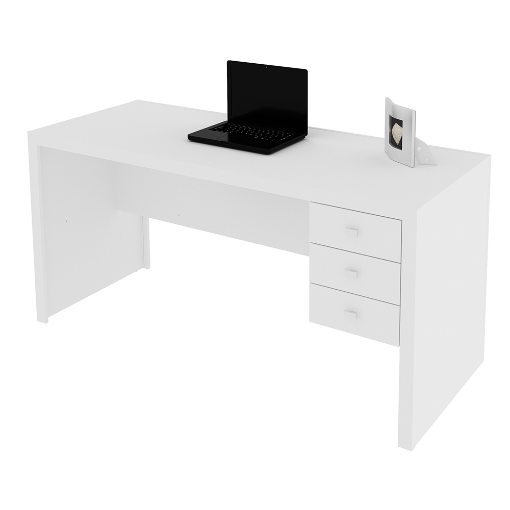 Mesa para Escritório Home Office ME4113 MDP Branco G69 - Gran Belo