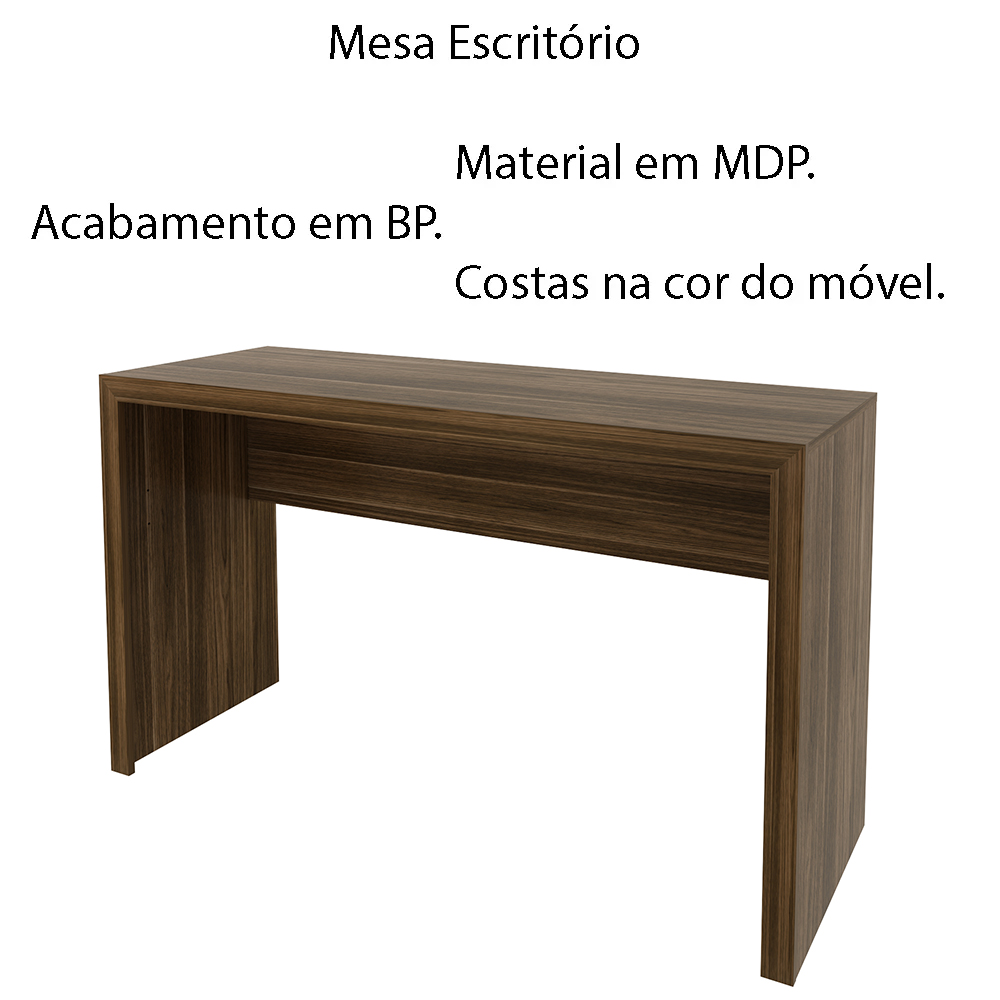 Mesa para Escritório Home Office ME4135 MDP Nogal G69 - Gran Belo
