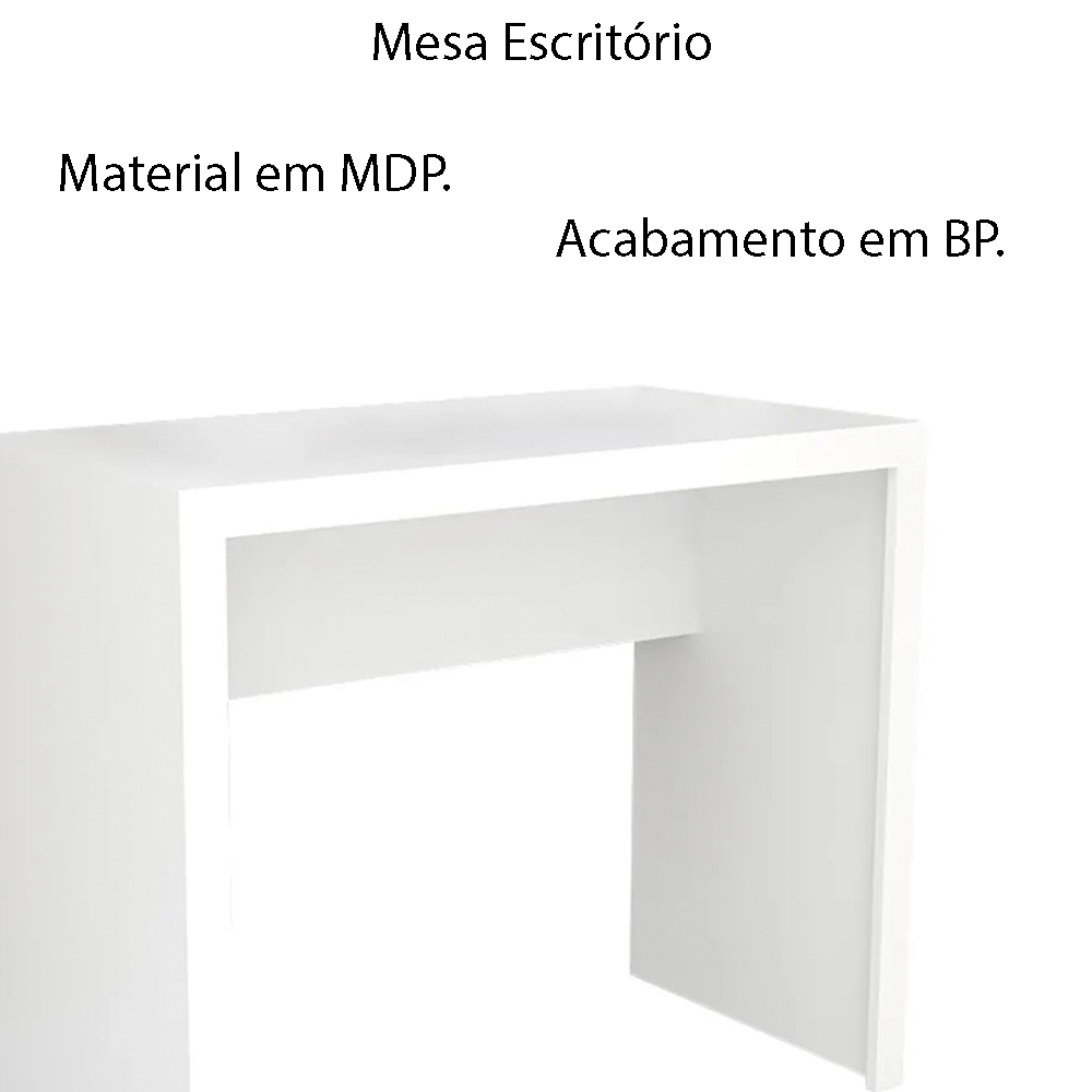 Mesa para Escritório Home Office ME4139 MDP Branco G69 - Gran Belo