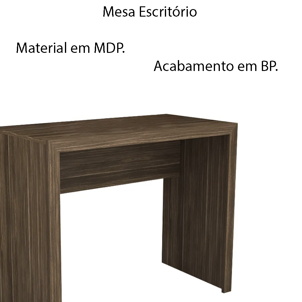 Mesa para Escritório Home Office ME4139 MDP Nogal G69 - Gran Belo