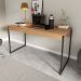 Mesa para Escritório Home Office ME4156 MDP Amendoa/Preto G69 - Gran Belo