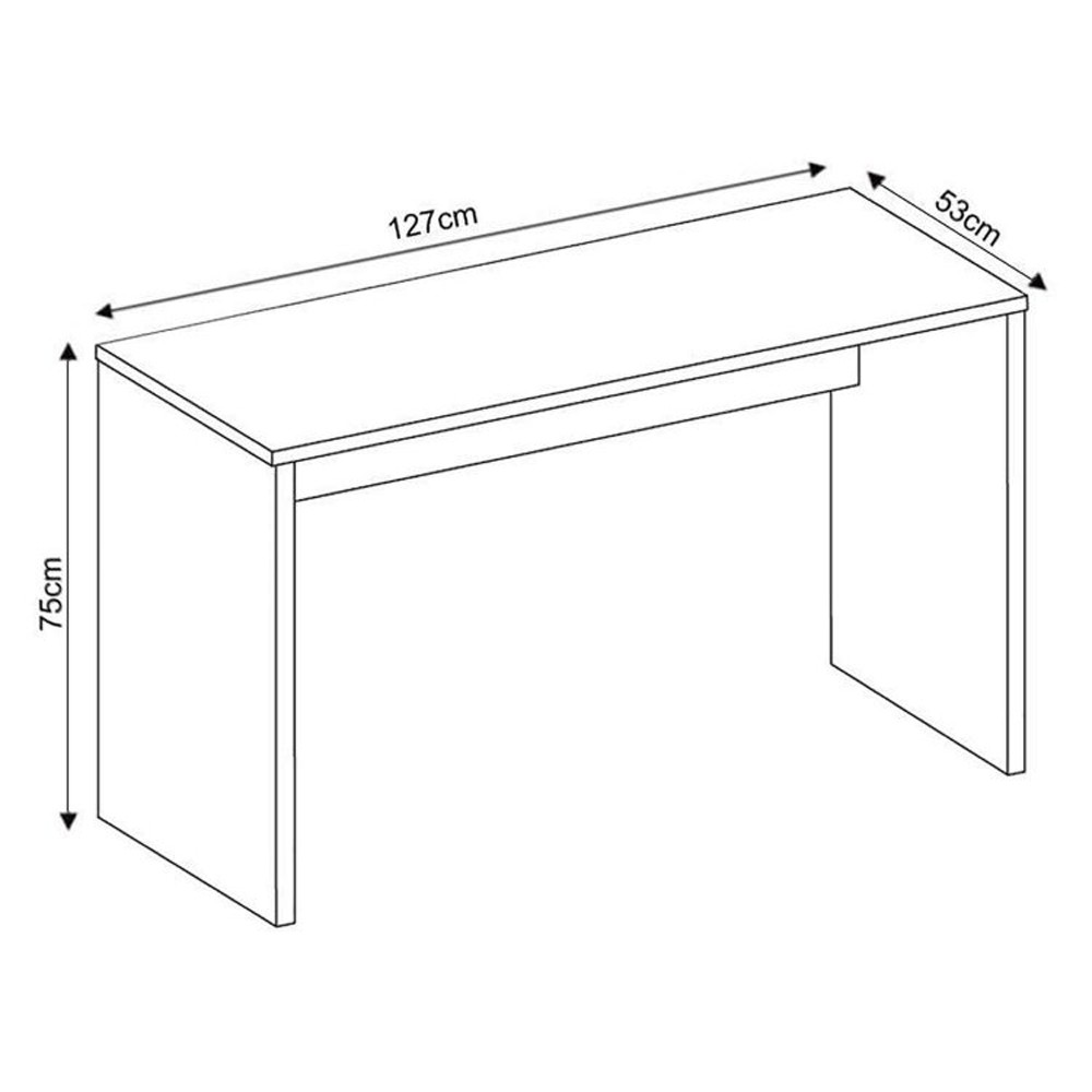 Mesa para Escritório Home Office Sem Gaveta Emma Preto Texturizado/Freijó G47 - Gran Belo