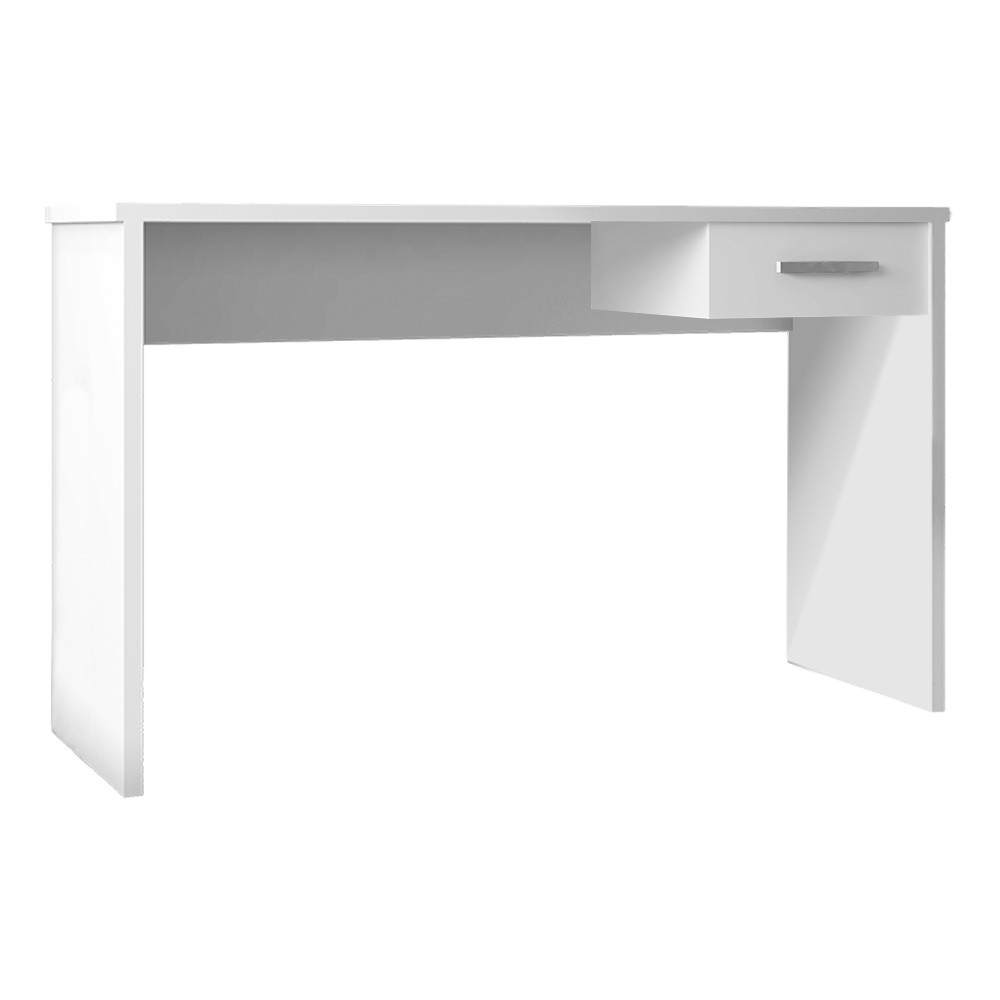 Mesa para Escritório Home Office com Gaveta Emma Branco Texturizado - Gran Belo