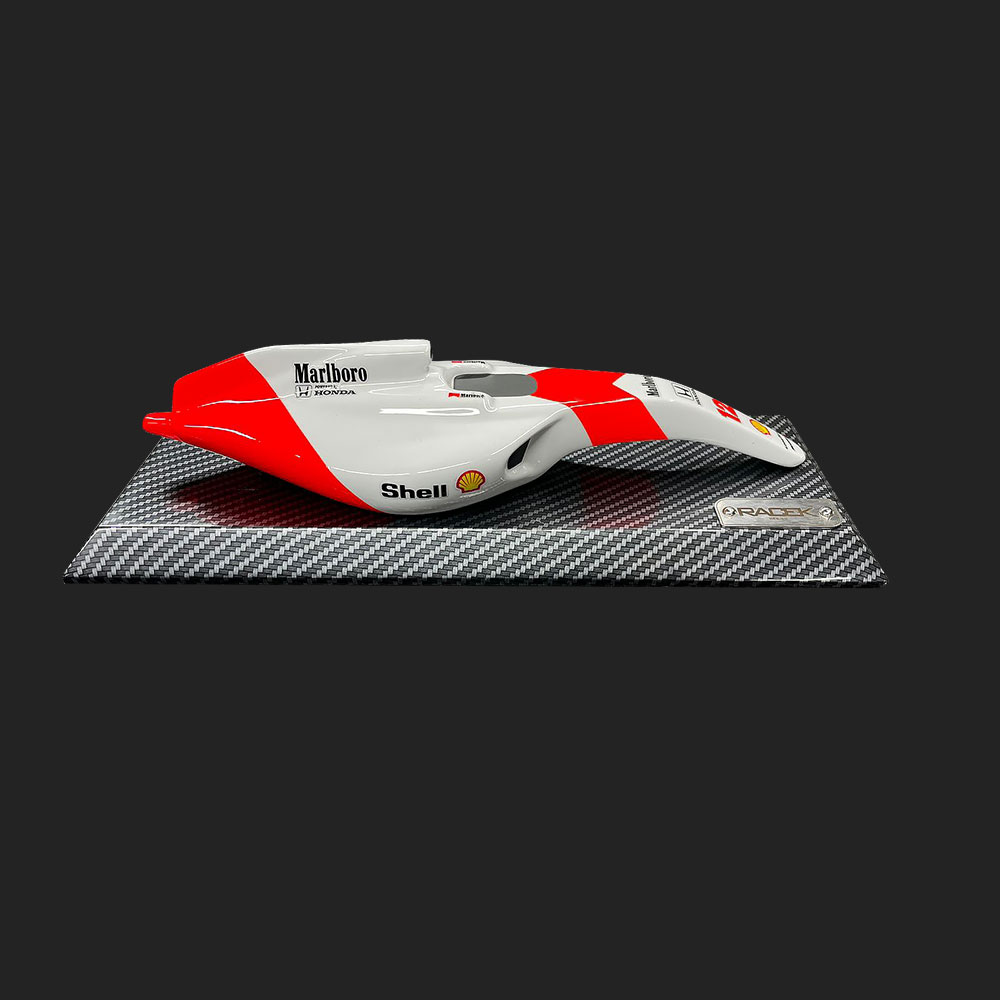 Miniatura de Quadro Decorativo 33cm x 12,5cm Carro F1 MP4/4 SNN Branco G53 - Gran Belo