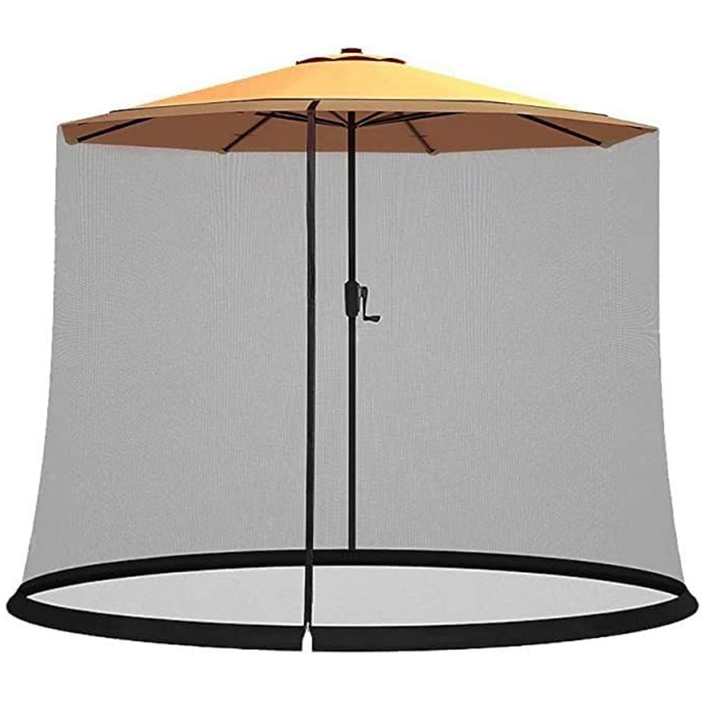 Ombrelone Externo Cobertura 330cm c/Mosquiteiro Estrutura em Aço c/Manivela Bege G31 - Gran Belo