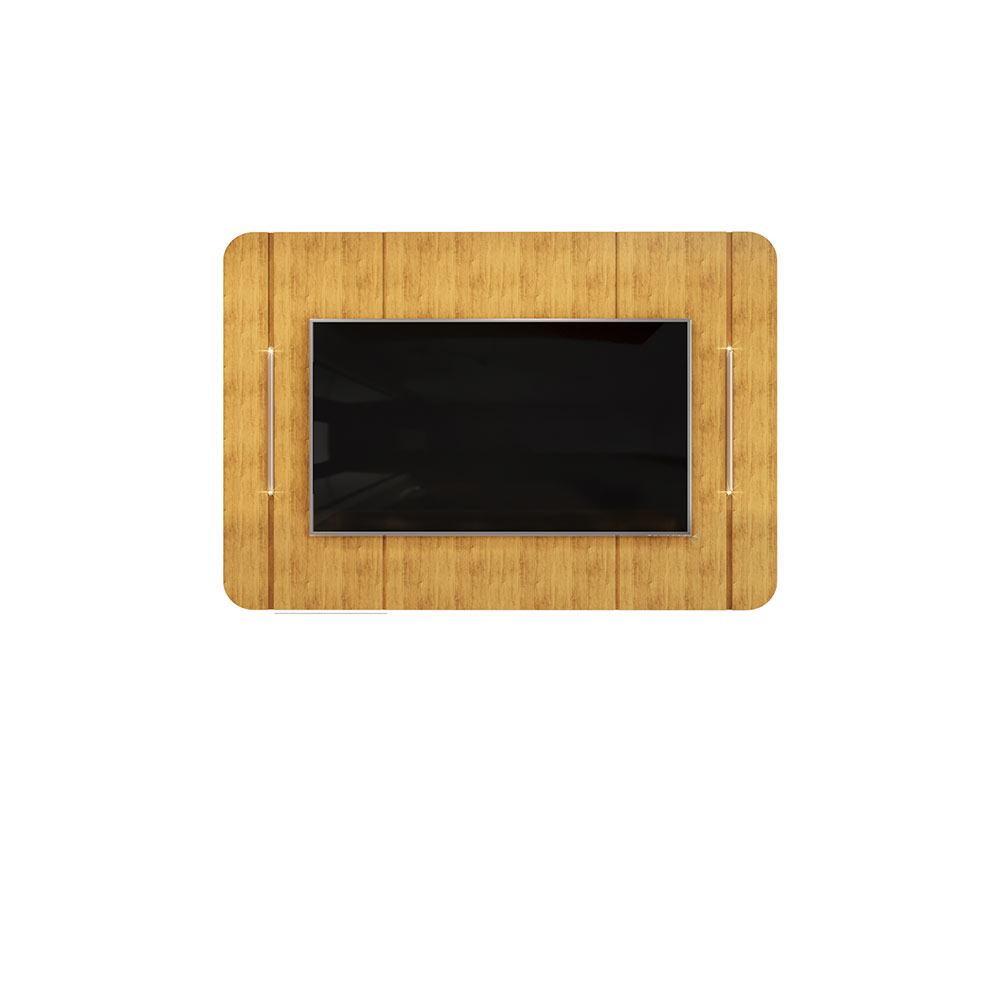 Painel Decorativo Deep TV até 65" Luminárias Douradas Cedro G18 - Gran Belo
