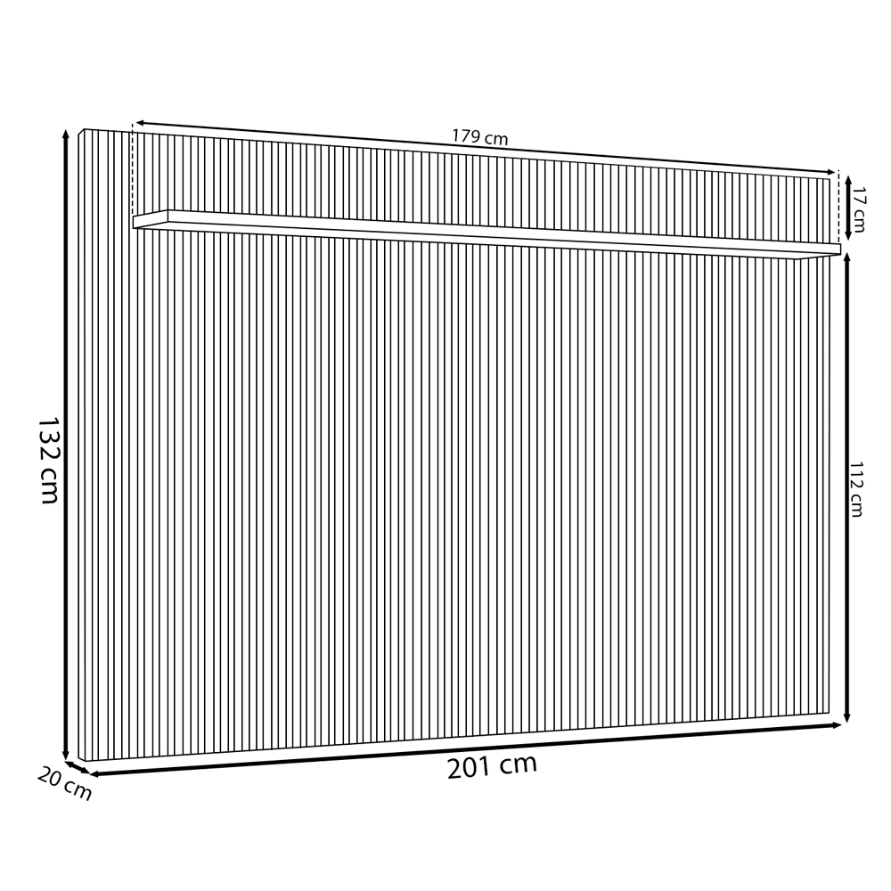 Painel Decorativo Grace 2.0 MDP e MDF TV até 70 Polegadas Ripado Prateleira Nature G77 - Gran Belo