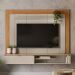 Painel Decorativo Lamar MDP TV até 65 Polegadas Prateleira  e Porta Nature/Off White G77 - Gran Belo