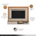 Painel Decorativo Lamar MDP TV até 65 Polegadas Prateleira  e Porta Nature/Off White G77 - Gran Belo